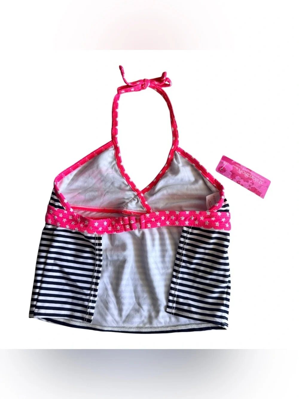 Xhilaration Kids Size M (7/8) Tankini Anchor Nautical Swimsuit Top Striped Stars